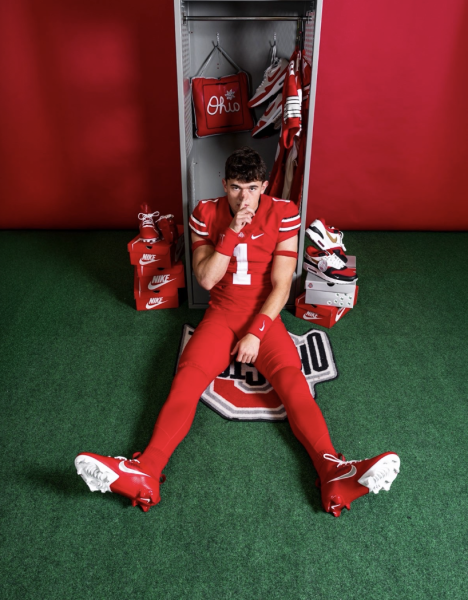 Gabhart poses for The Ohio State media team. To announce his switch, Gabhart posted media day images with the caption "Dreams to reality." 